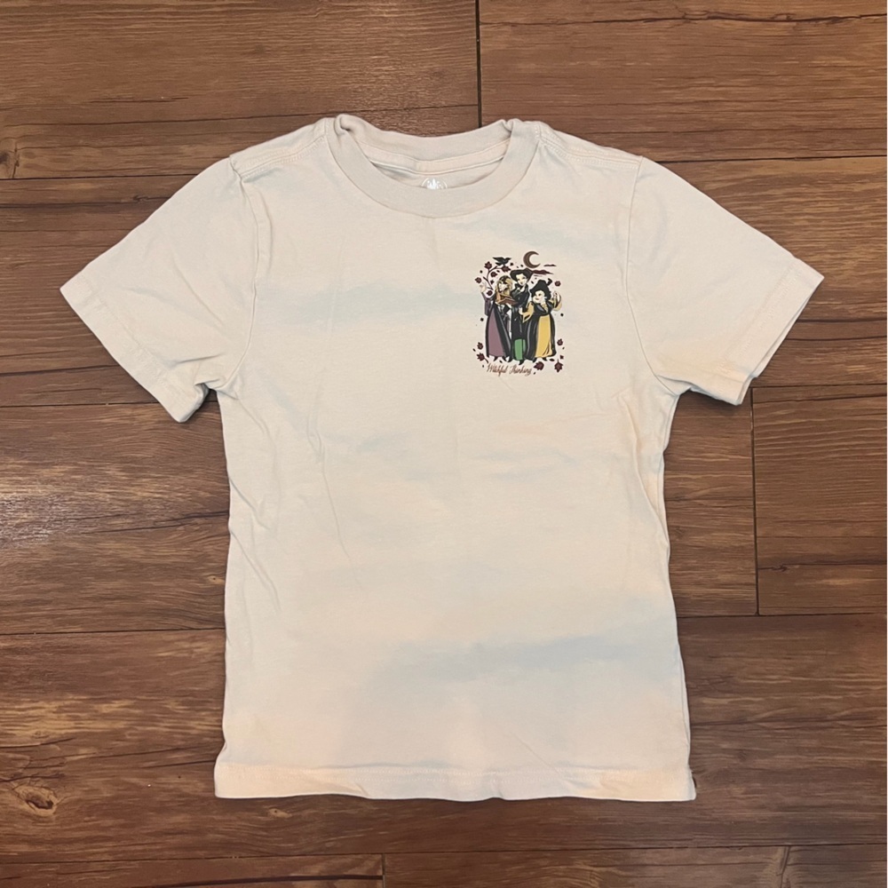 Disney Parks Youth Hocus Pocus T-Shirt Size Small 5/6 Cream Short Sleeve